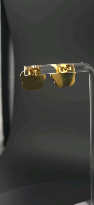 clover earrings stainless steel and 18 k gold plated - Thumbnail 5