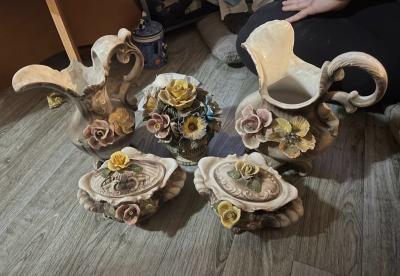 Capodimonte Porcelain Floral Collection Set