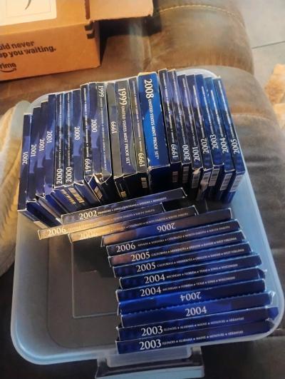 1999 to 2008 united state mint quarters proof set