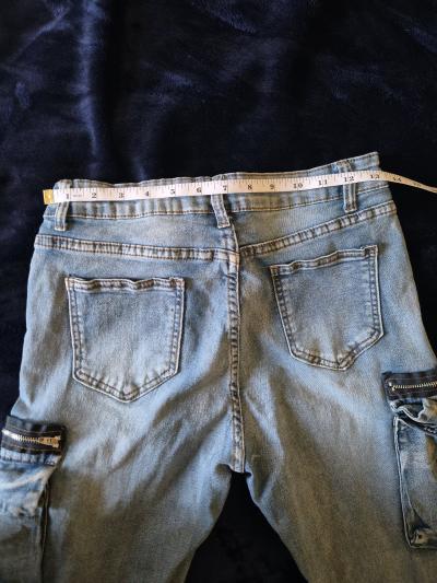 womens Light blue cargo skinny jeans - Thumbnail 8