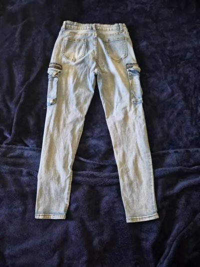 womens Light blue cargo skinny jeans - Thumbnail 12