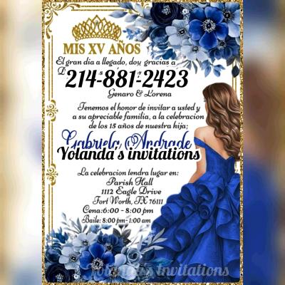 invitaciones para quinceaera o bodas o cualquier evento