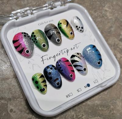 Handmade Fishing Lure Press on Nails Sized Medium - Thumbnail 3