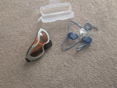 swimming goggles no nose piece and nerf goggles