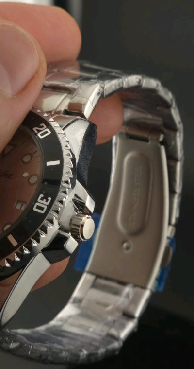 watch stainless steel silver n black for men - Thumbnail 6