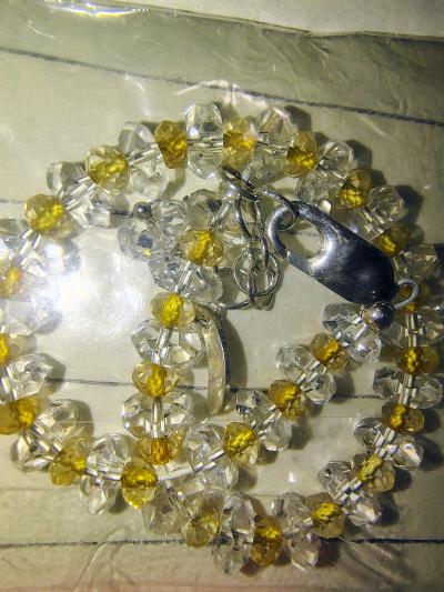 Handmade bracelets period and citrin crystals 925 claw clasp - Thumbnail 3