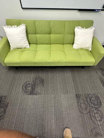 Modern Green Convertible Futon Sofa  Sleeper Couch - Thumbnail 3