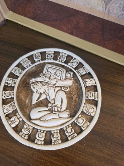 Vuntage Mayan Tzolkan Sacred Calendar  Relief Wall Plaque 55