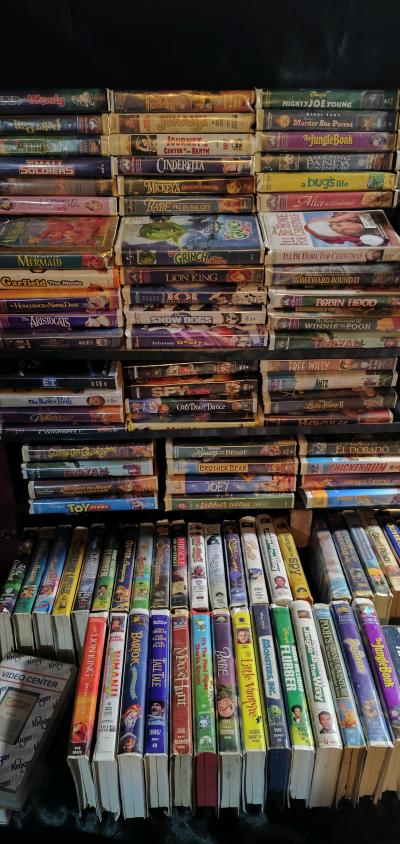 lot of DVDs and VHS types Android shape