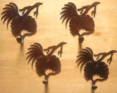 4 Rustic Metal Wall Hooks With Pinecone Decor - Thumbnail 2