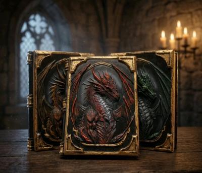 Handmade 3D Dragon Relief Embossed Resin Cover A5 Sketchbook - Thumbnail 10