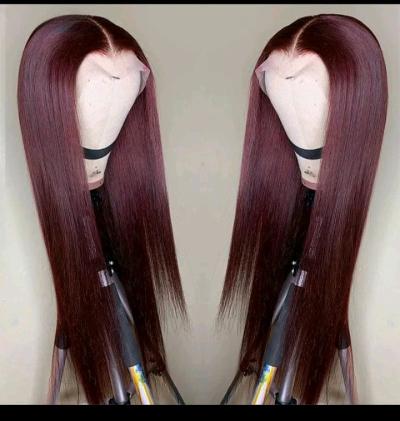 Luxury Burgundy Straight Lace Front Wig