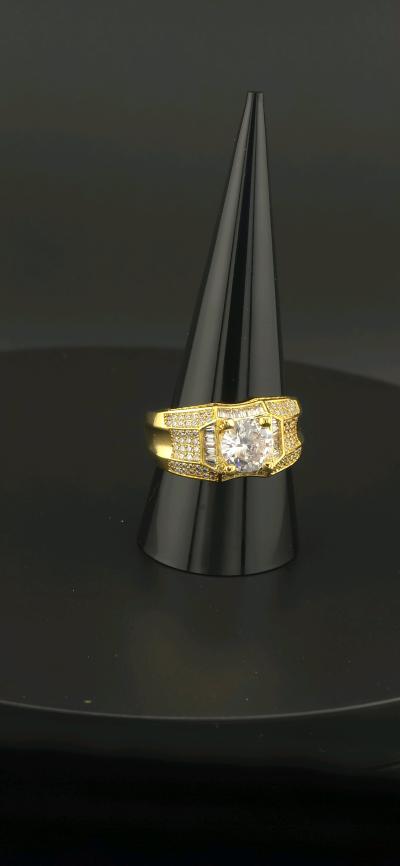 luxurious Ring For Men Silver or Gold Tone 14 k gold plated - Thumbnail 5