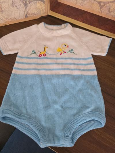 Vintage A Little Angel Soft Knit Baby Outfit 03 months R1