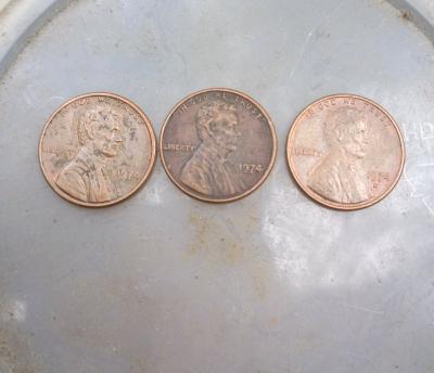 Three Rare 1974 Aluminum Pennies
