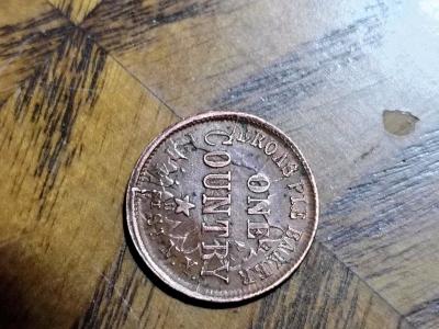 1863 civil war penny with errors - Thumbnail 2