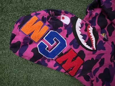bape camo shark hoodie purple Y2K vintage streetwear pullove - Thumbnail 2