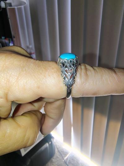 Silver ring with terqouse gemstone