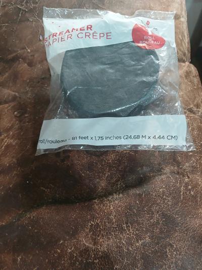 American Greetings Black Crepe Paper Streamer Roll - Thumbnail 4