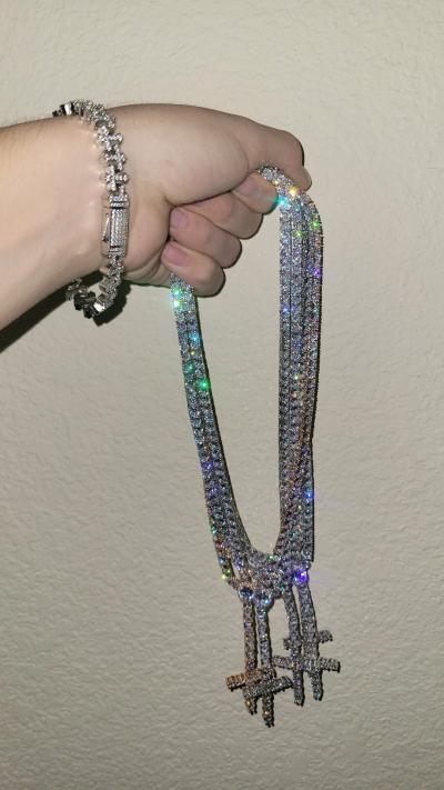 Silver Tennis VVS crytal Rosary - Thumbnail 3