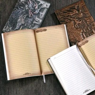 Metallic Notebook Journal Book 3D Red  Antique Bronze Silver - Thumbnail 3