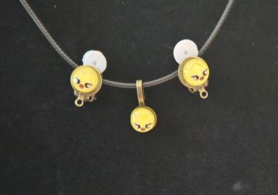 Handmade Stray Kids Felix Clip on Earrings and Necklace