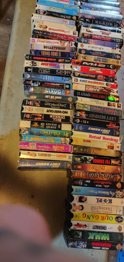 lot of DVDs and VHS types Android shape - Thumbnail 5