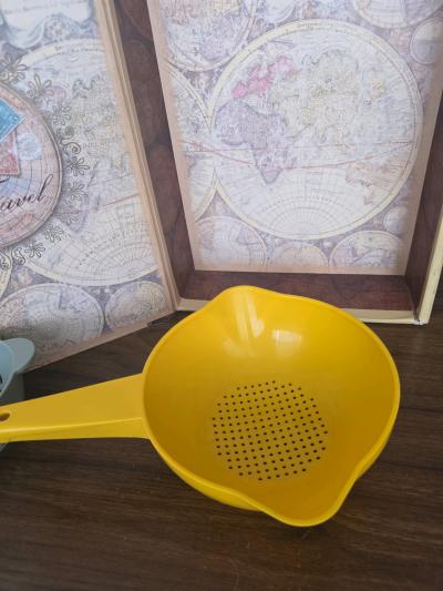 Vintage Tupperware Yellow Colander Pasta Strainer  mini cola - Thumbnail 4