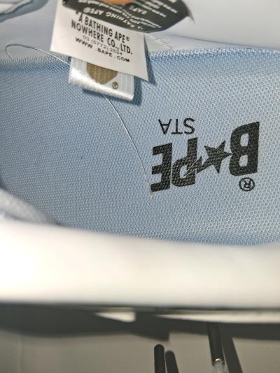 Bape White LowGray white shoes - Thumbnail 3