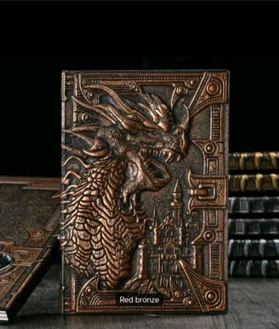 Metallic Notebook Journal Book 3D Red  Antique Bronze Silver - Thumbnail 10