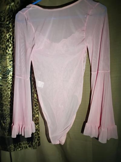 A Sweet Sexy Womans New Light Pink Bodysuit Lingerie Outfit - Thumbnail 2