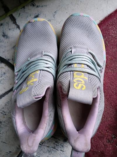 A Nice Pair of Girls Colorful Adidas size 2 - Thumbnail 2