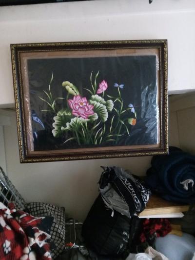 very old embroidered paintings still wrapped in plastic