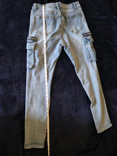 womens Light blue cargo skinny jeans - Thumbnail 10