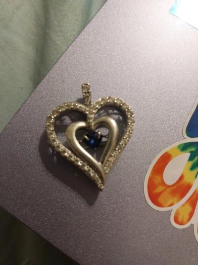 Silver Heart Pendant with an infinity sapphire stone - Thumbnail 3