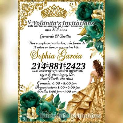 invitaciones para quinceaera o bodas o cualquier evento - Thumbnail 2