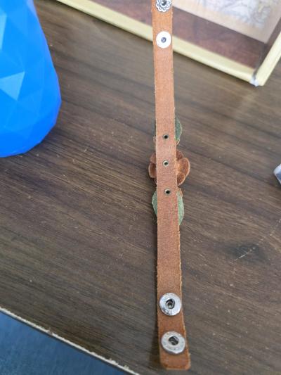 Leather Bracelet Women Floral  Snap Adjustable 7 R1 - Thumbnail 3