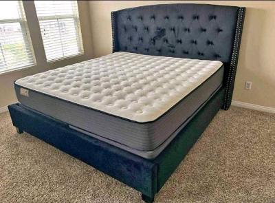 Queen size bed frame with mattress included headboard availa