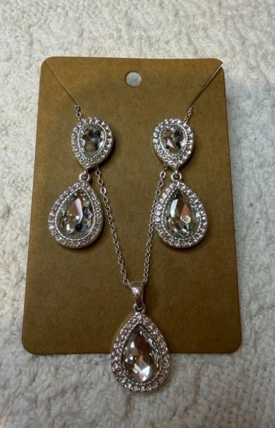 crystal teardrop Jewelry Set