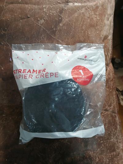 American Greetings Black Crepe Paper Streamer Roll - Thumbnail 2
