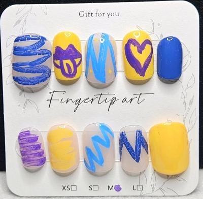 Handmade Hyunjin Karma Press on Nails Sized Medium - Thumbnail 2