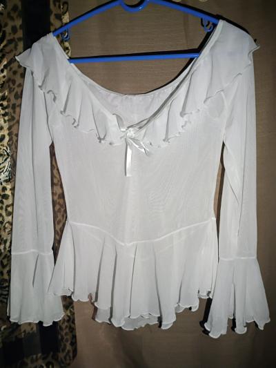 A New Sexy Womans White Long Sleeve Top with Panties - Thumbnail 2