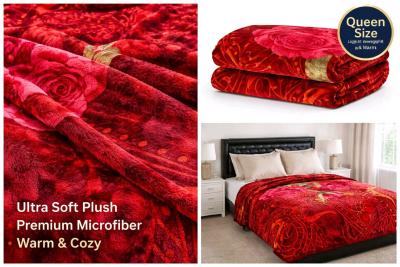 ULTRA SOFT PLUSH MICROFIBER BLANKET RED - Thumbnail 3