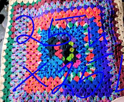 Multi colored granny square Crochet Blankets - Thumbnail 2