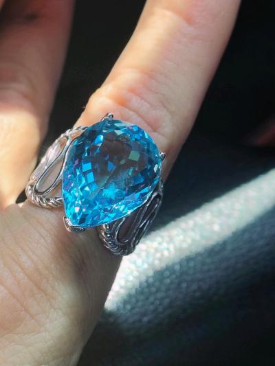 925 Blue Topaz Teardrop size 8 - Thumbnail 4