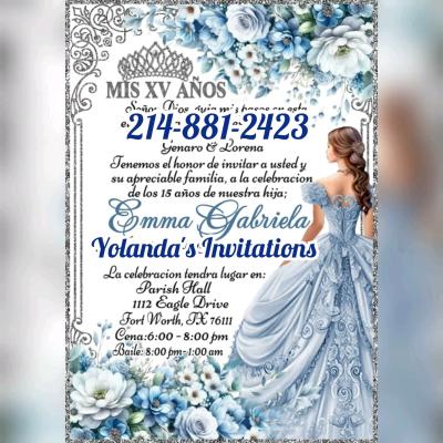 invitaciones para quinceaera o bodas o cualquier evento - Thumbnail 4