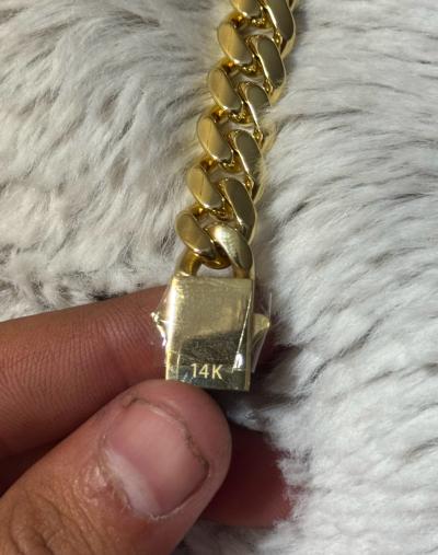 14K Real Gold Plated Royal Monaco Cuban Bracelet Italian - Thumbnail 3