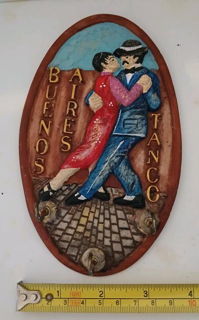 Home Decor Ceramic and Hand Painted Tango Dancing Couple - Thumbnail 4