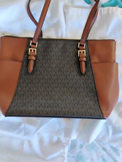 Michael Kors Voyager Medium Logo Tote Bag BrownAcorn - Thumbnail 2