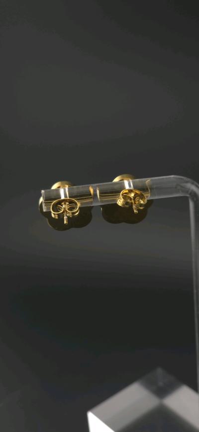 clover earrings stainless steel and 18 k gold plated - Thumbnail 6